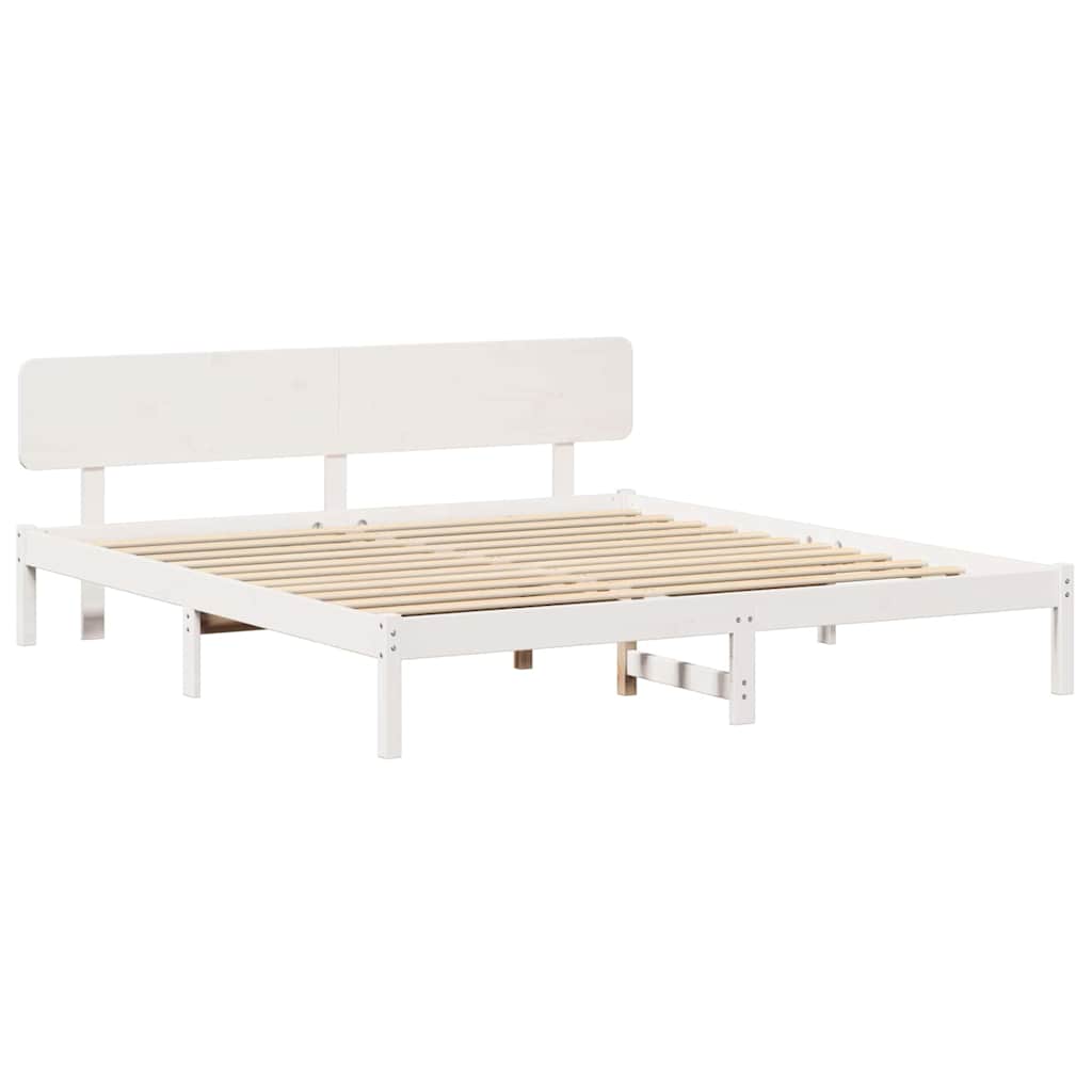Estrutura da cama com cabeceira branco 180 x 200 cm