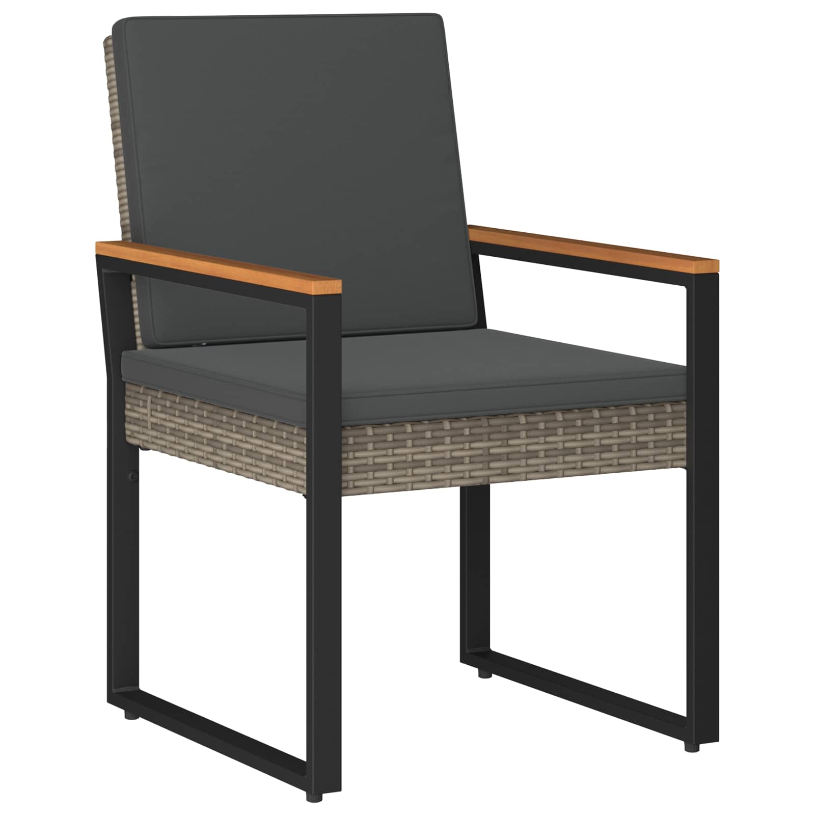 Conjunto de móveis para exterior 3 unid. cinza e cinza escuro