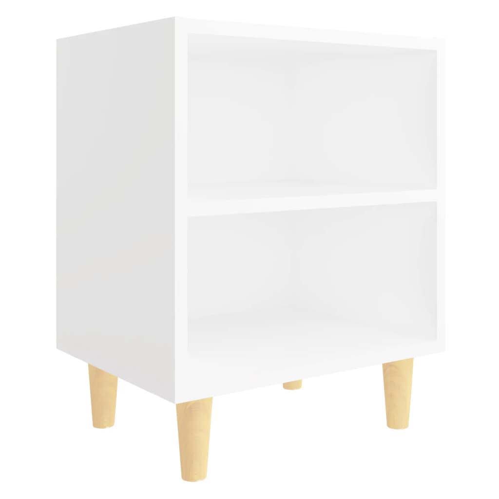 Mesa de cabeceira c/ pernas em madeira maciça 40x30x50cm branco