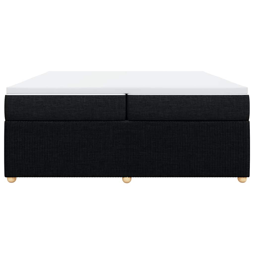 Cama com molas/colchão 200x200 cm tecido preto