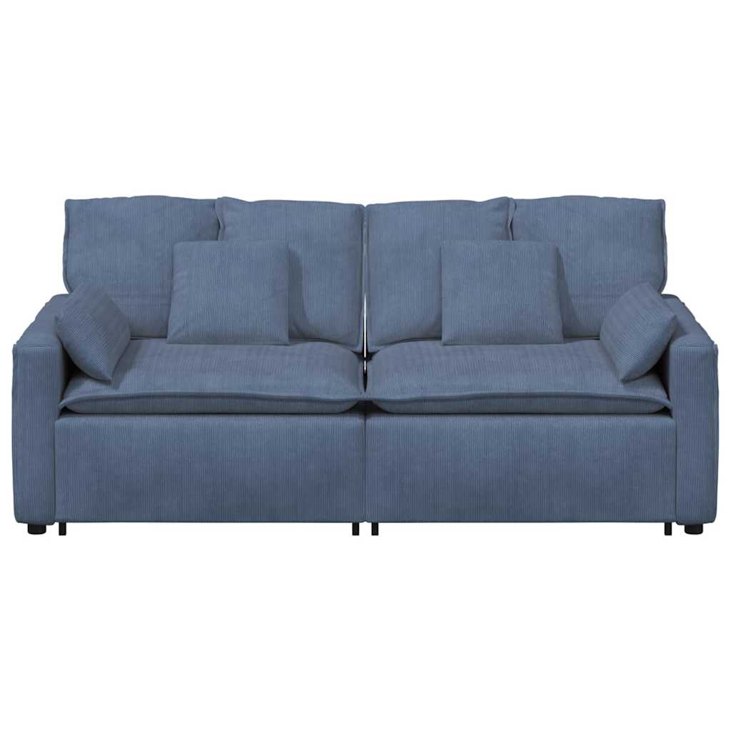 Sofá modular com almofadas azul