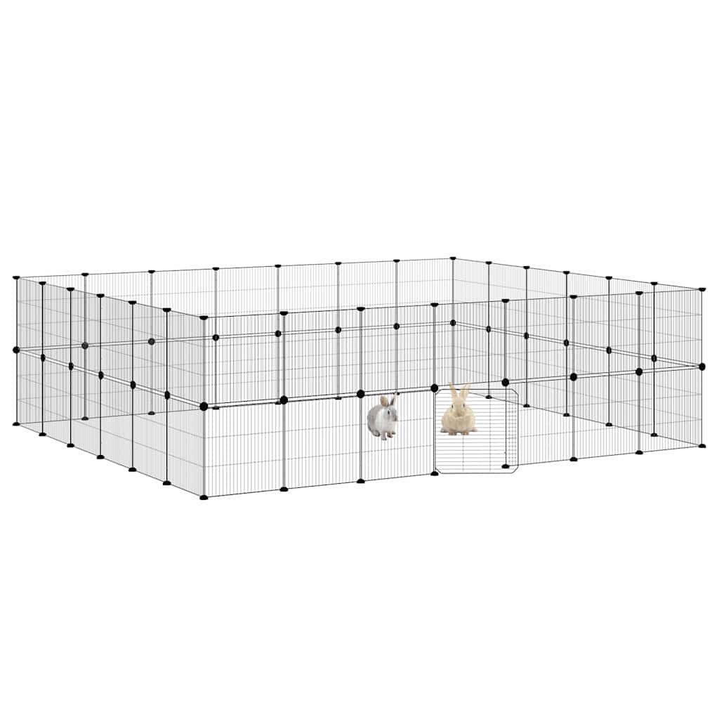Gaiola p/ animais de 52 painéis c/porta 35x35 cm aço preto