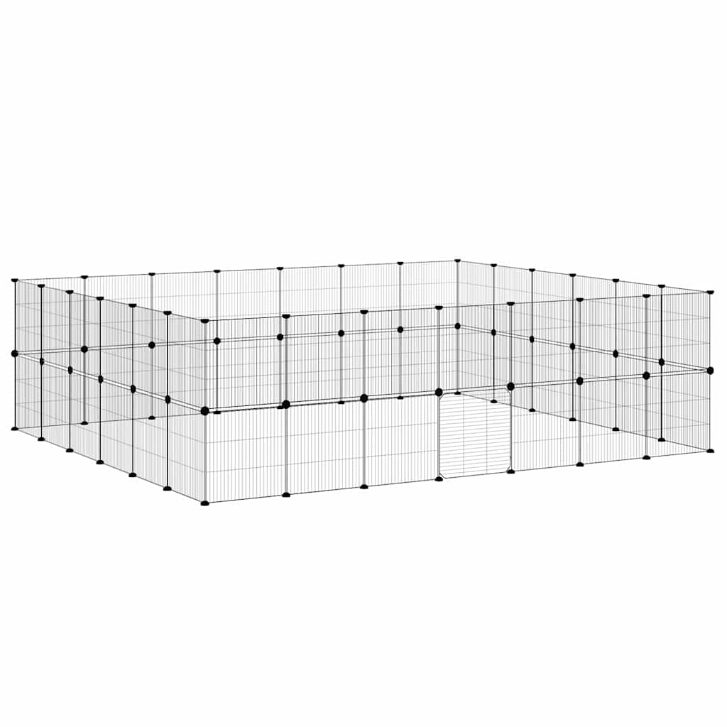 Gaiola p/ animais de 52 painéis c/porta 35x35 cm aço preto