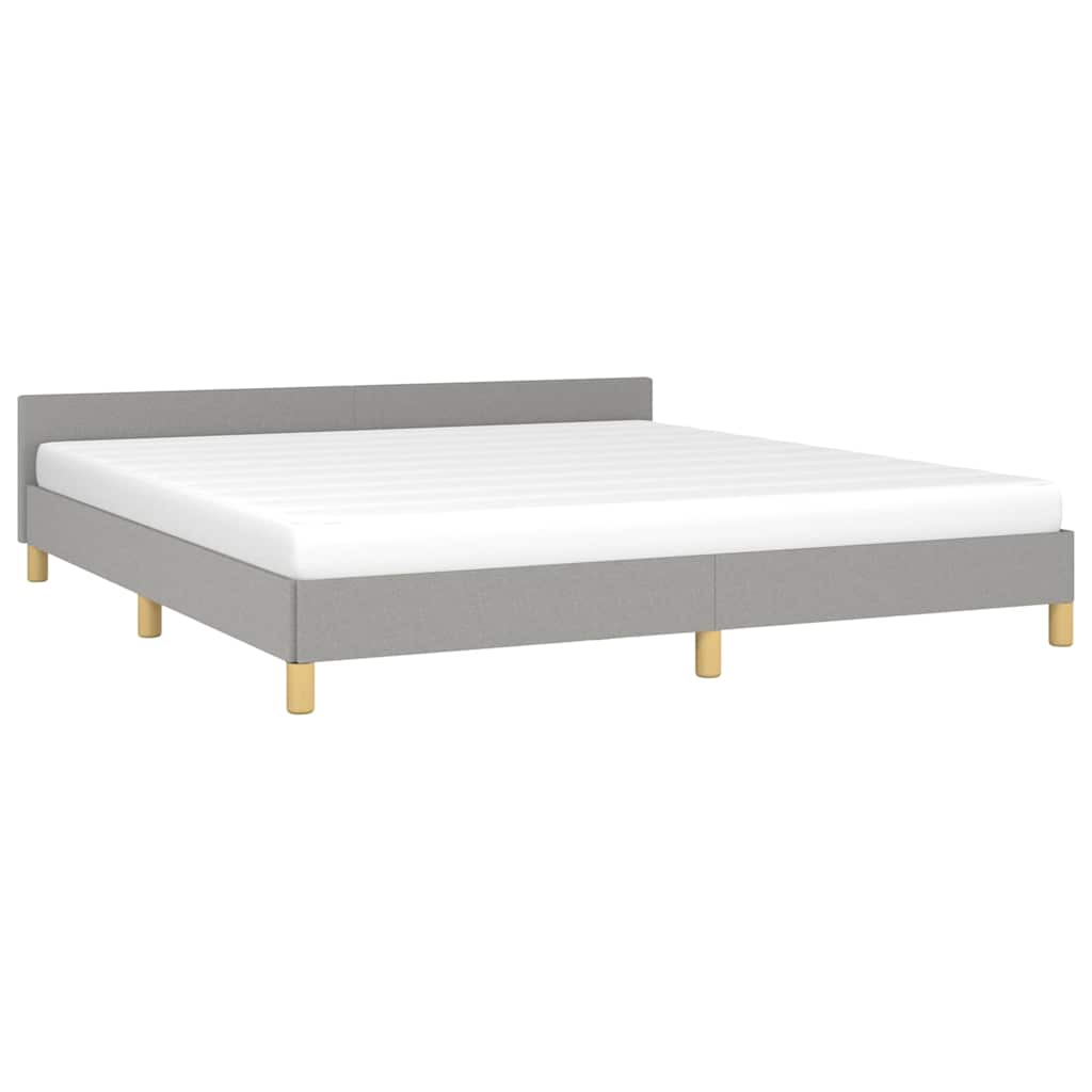 Estrutura de cama sem colchão 180x200 cm tecido cinzento-claro