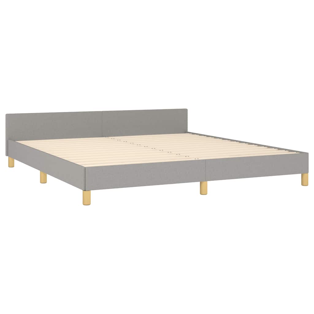 Estrutura de cama sem colchão 180x200 cm tecido cinzento-claro