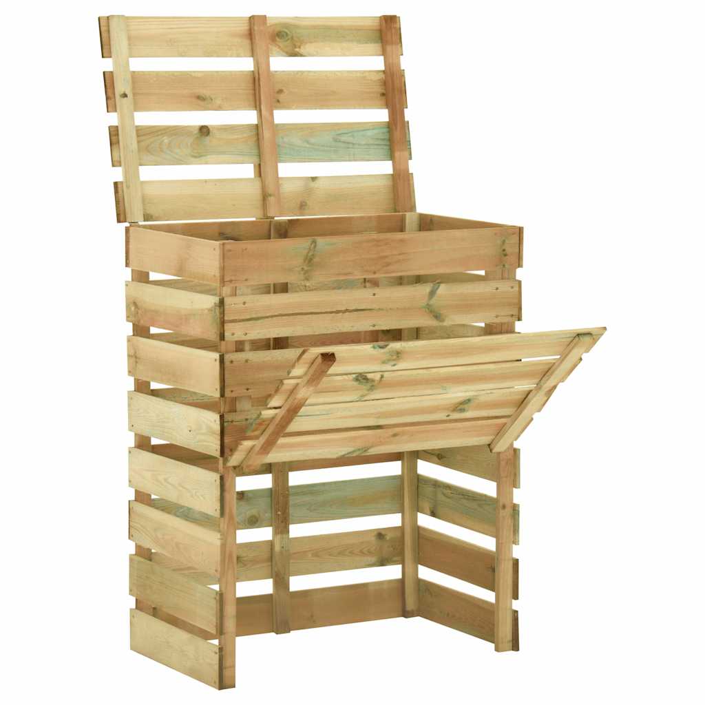 Caixa de compostagem ripada 2 pcs 80x50x100cm pinho impregnado