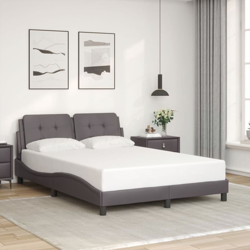 Estrutura de cama com LED sem colchão zadar 140x200cm cinza