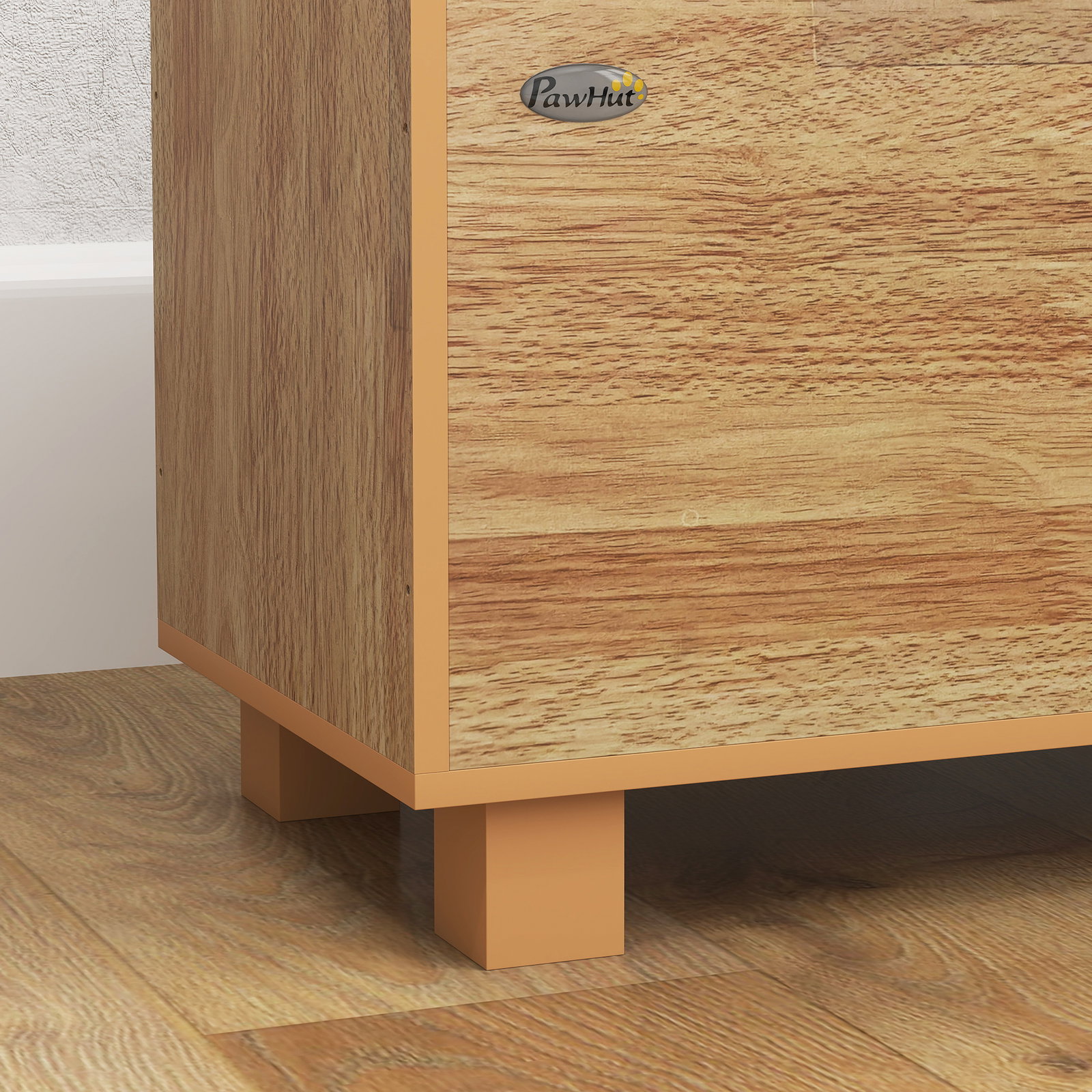Comedouro para cães elevado com sistema de alimentação lento espaço de arrumação 2 tigelas de 2l de aço inoxidável 60x30x35,5 cm madeira