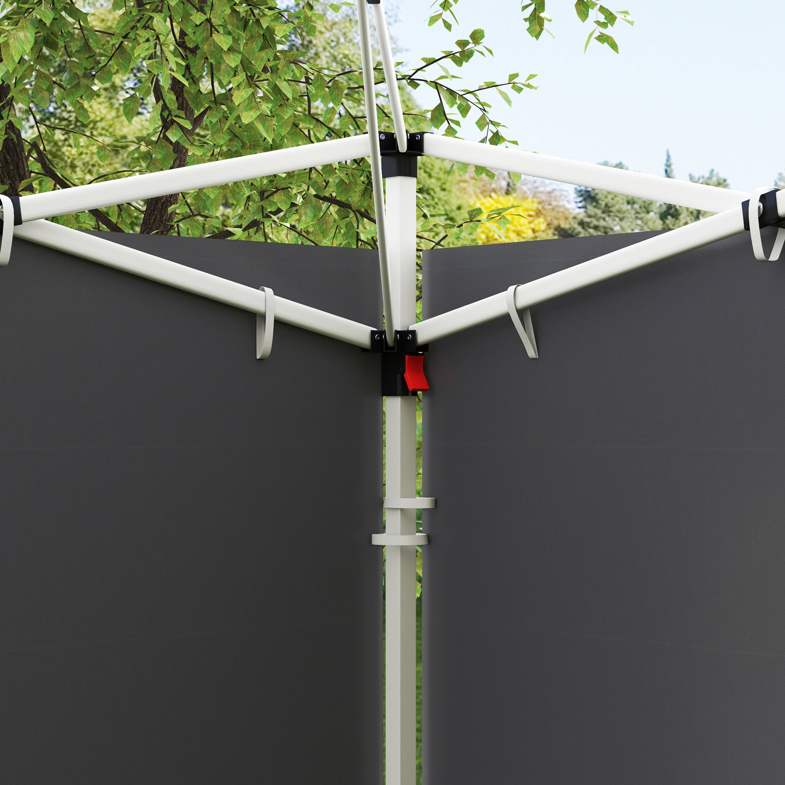 Paredes laterais para tenda de 295x200 cm 2 painéis de tecido oxford de 300x200 cm com janela para festas cinzento escuro