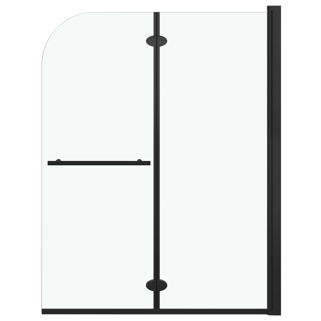 Divisória de chuveiro dobrável 2 painéis esg 95x140 cm preto