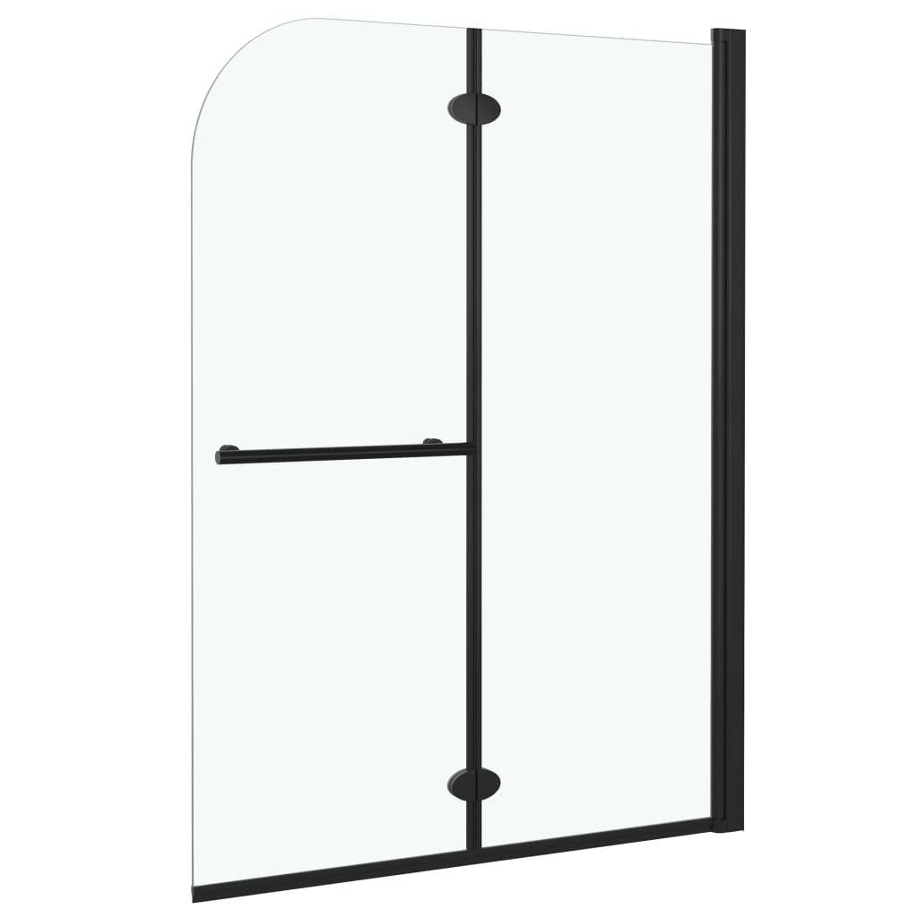 Divisória de chuveiro dobrável 2 painéis esg 95x140 cm preto