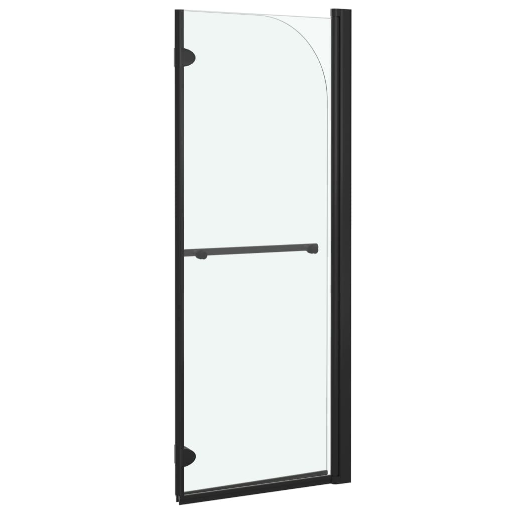 Divisória de chuveiro dobrável 2 painéis esg 95x140 cm preto