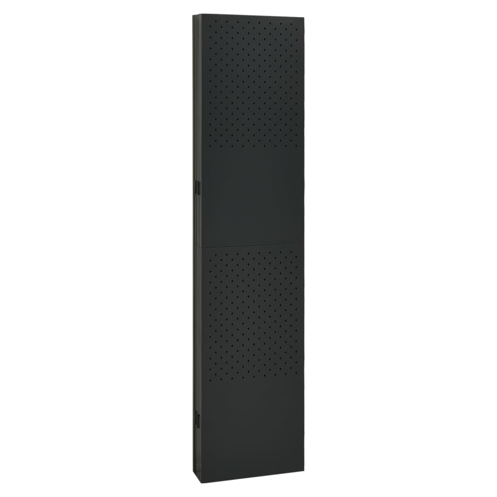 Divisória/biombo com 6 painéis aço 240x180 cm preto