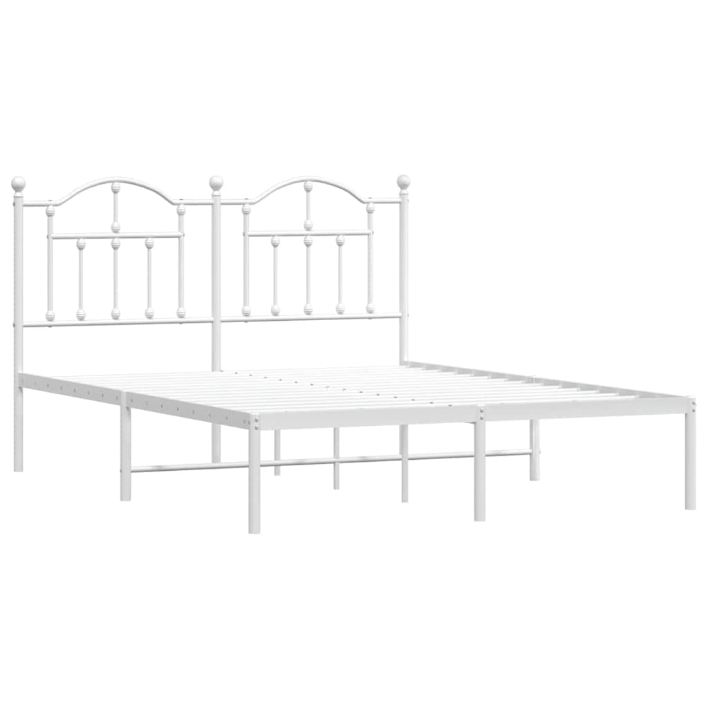 Estrutura de cama com cabeceira 140x200 cm metal branco