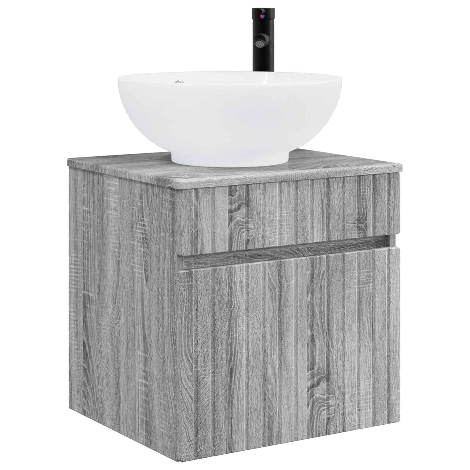 Vanidade de pia de parede sonoma cinzento 49 x 44,5 x 66,5 cm