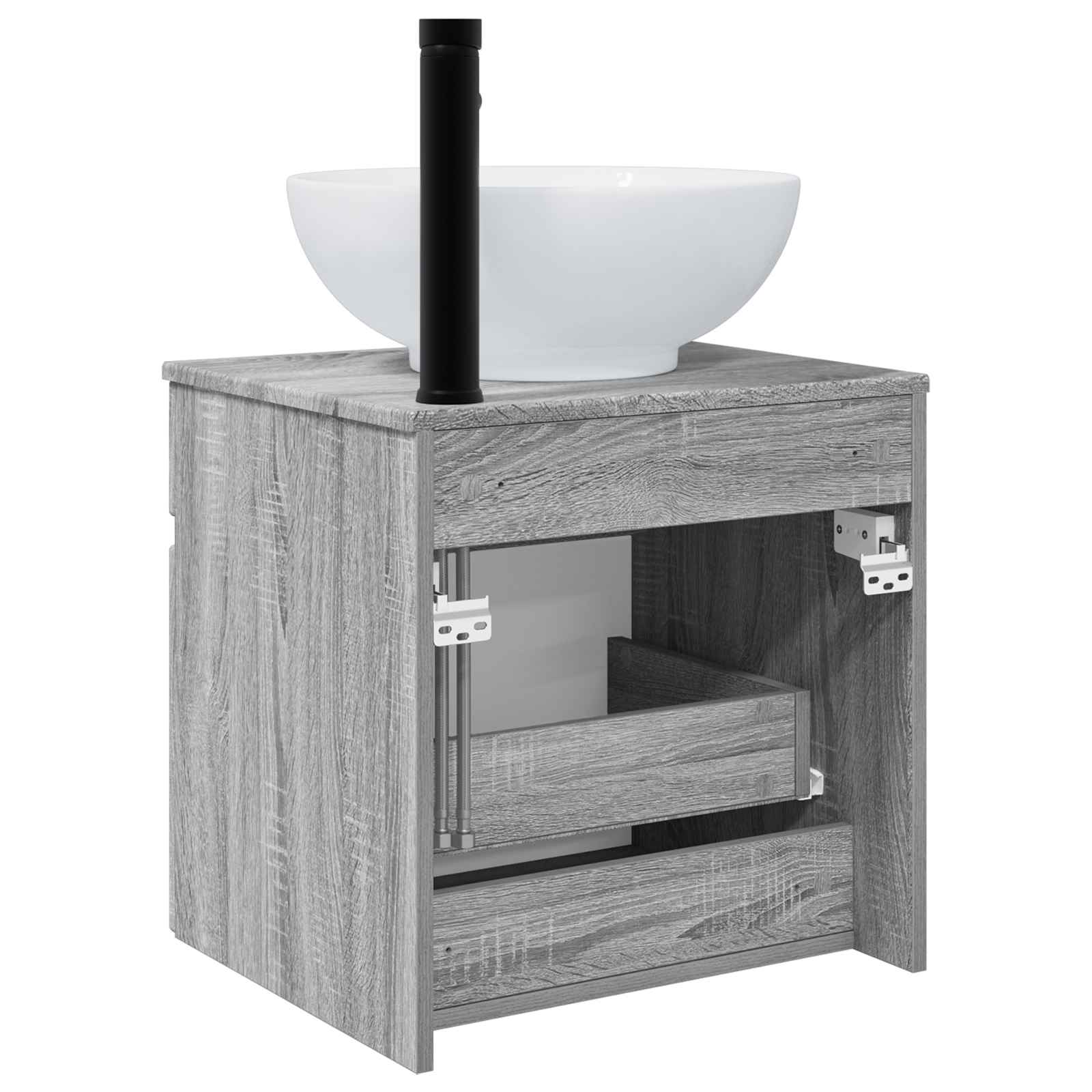 Vanidade de pia de parede sonoma cinzento 49 x 44,5 x 66,5 cm