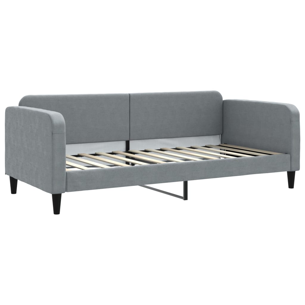Sofá-cama c/ gavetão e colchões 90x200 cm tecido cinzento-claro