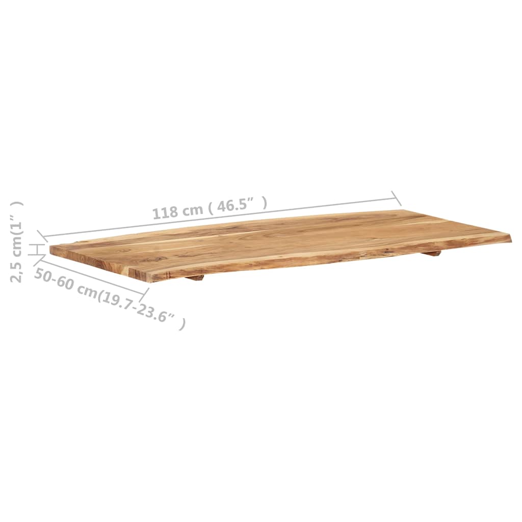 Tampo de mesa 118x(50-60)x2,5 cm madeira de acácia maciça