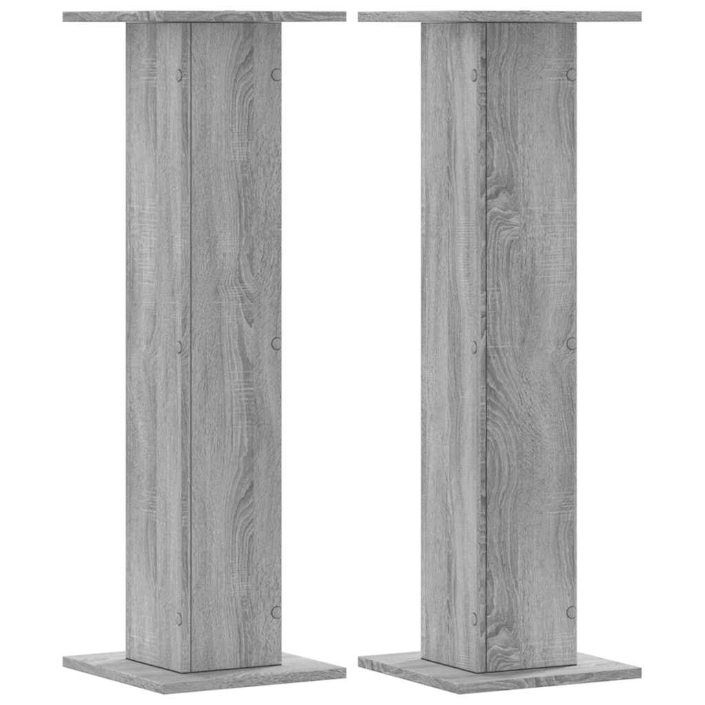 Suportes de colunas 2 pcs derivados de madeira cinzento sonoma