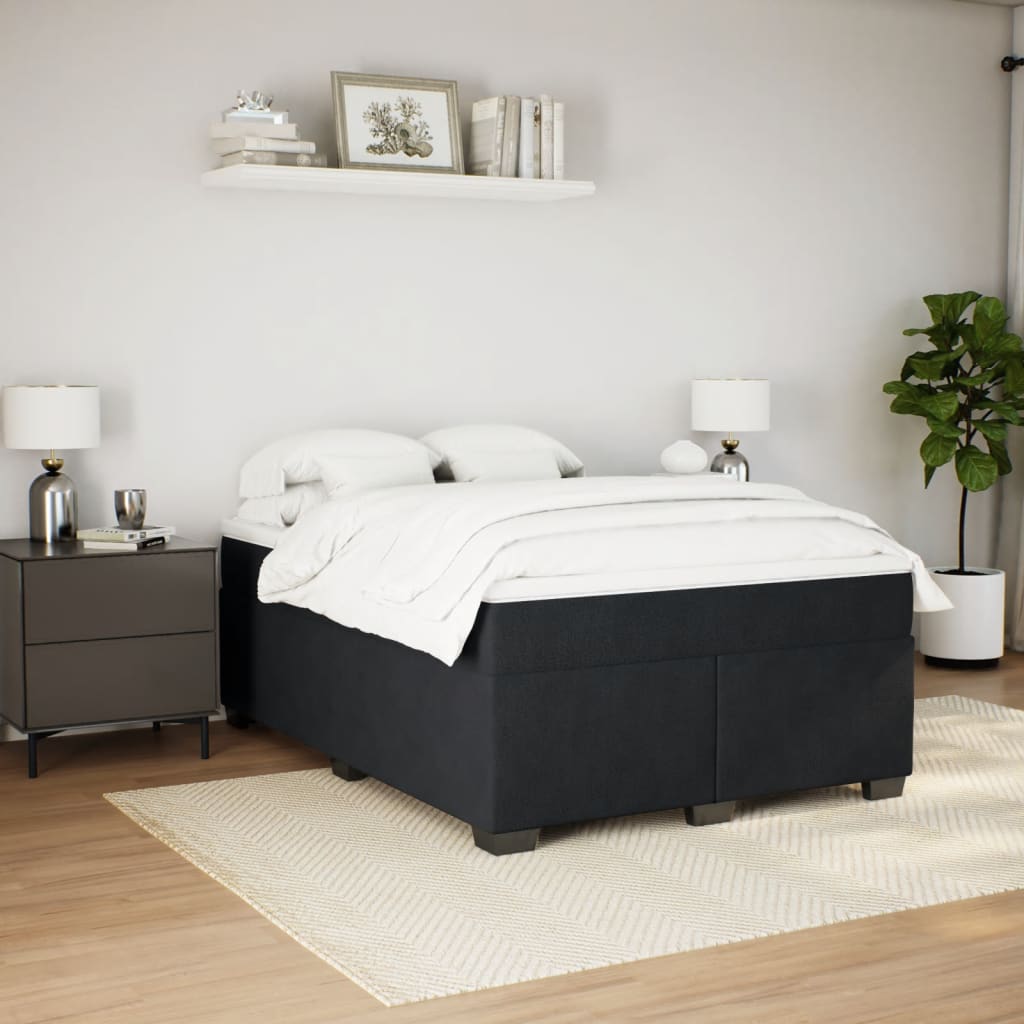 Cama com molas/colchão 140x200 cm veludo preto