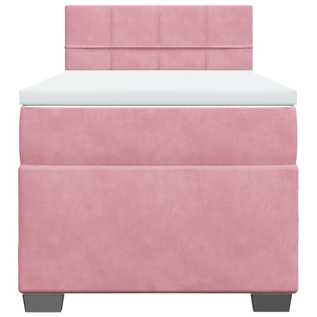 Cama com molas/colchão 80x200 cm veludo rosa