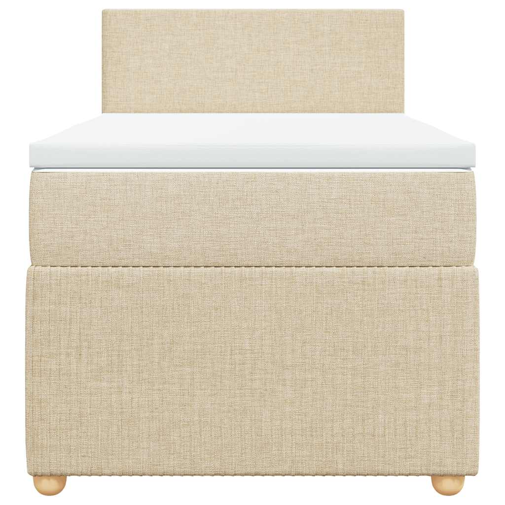 Cama com molas/colchão 100x200 cm tecido cor creme
