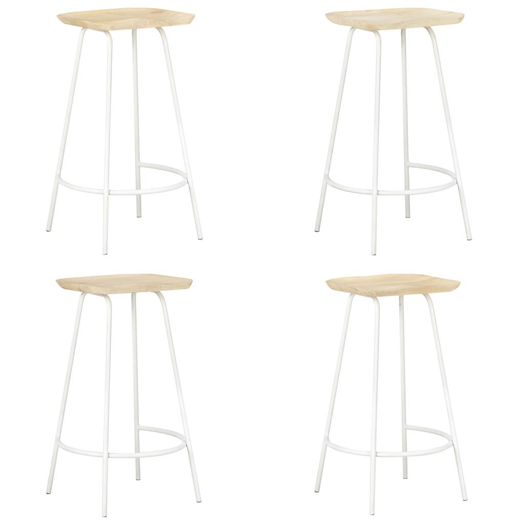 Bancos de bar 4 pcs madeira de mangueira maciça