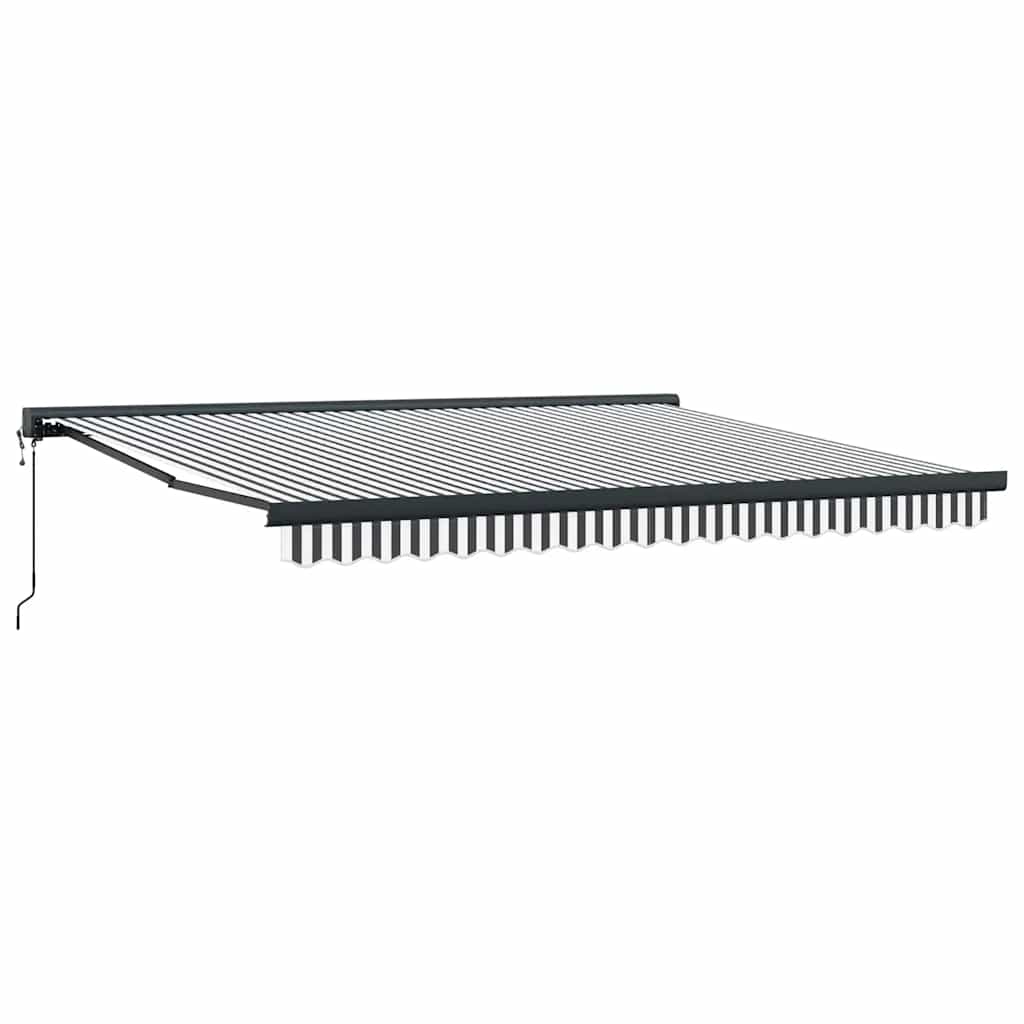 Toldo retrátil 4x3 m tecido e alumínio antracite e branco