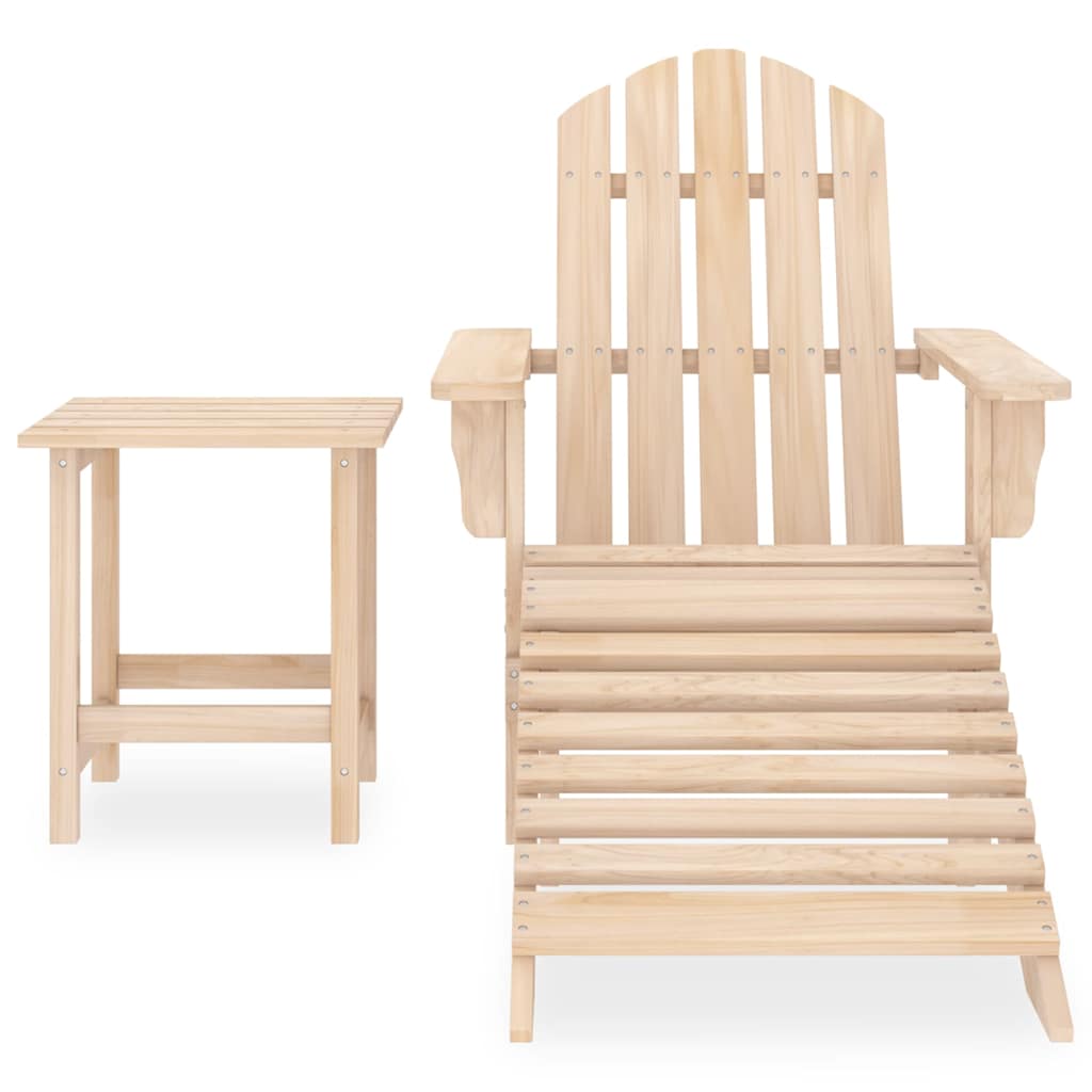 Cadeira de jardim adirondack c/ otomano e mesa abeto maciço