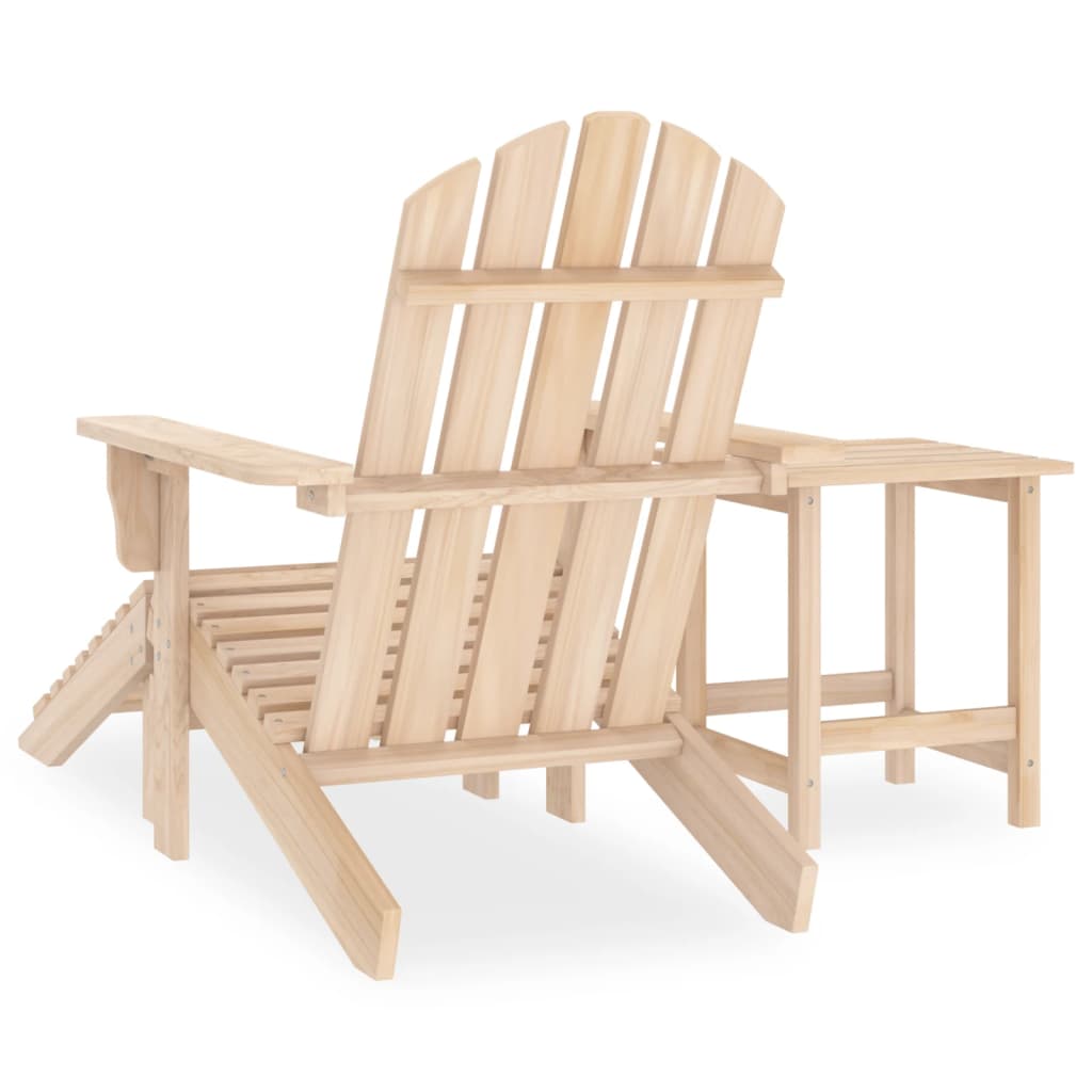 Cadeira de jardim adirondack c/ otomano e mesa abeto maciço