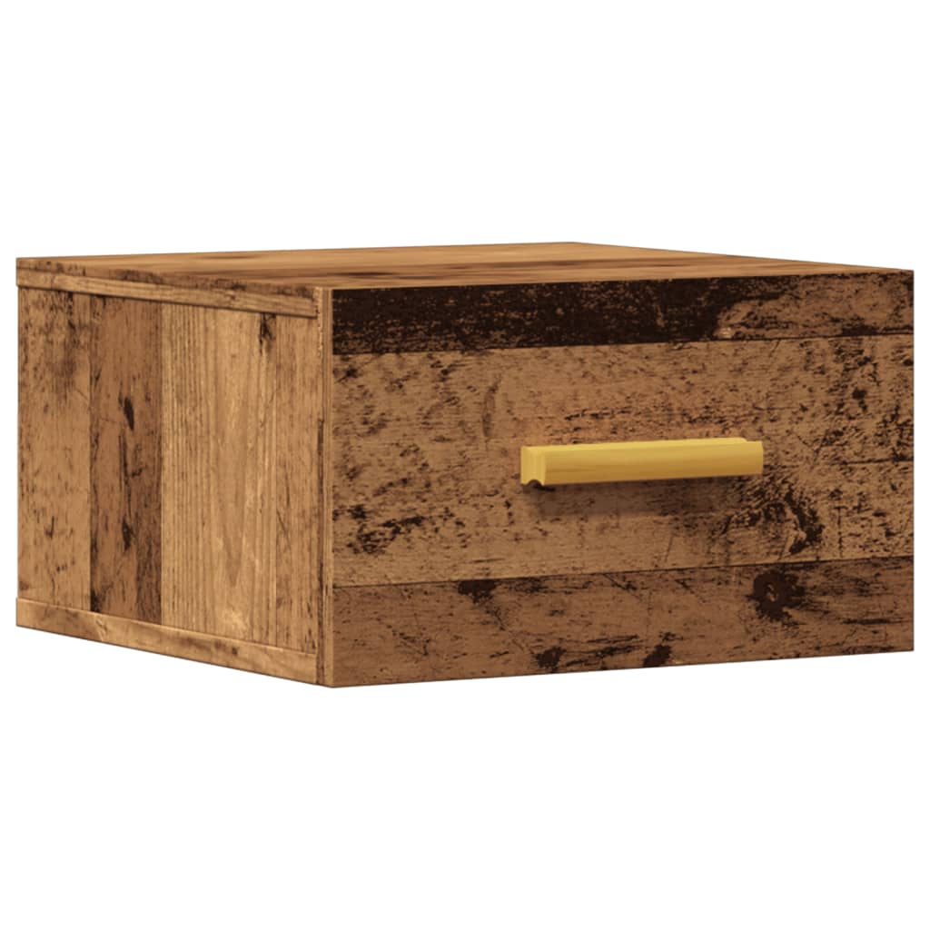 Mesa de cabeceira de parede 35x35x20 cm cor madeira velha