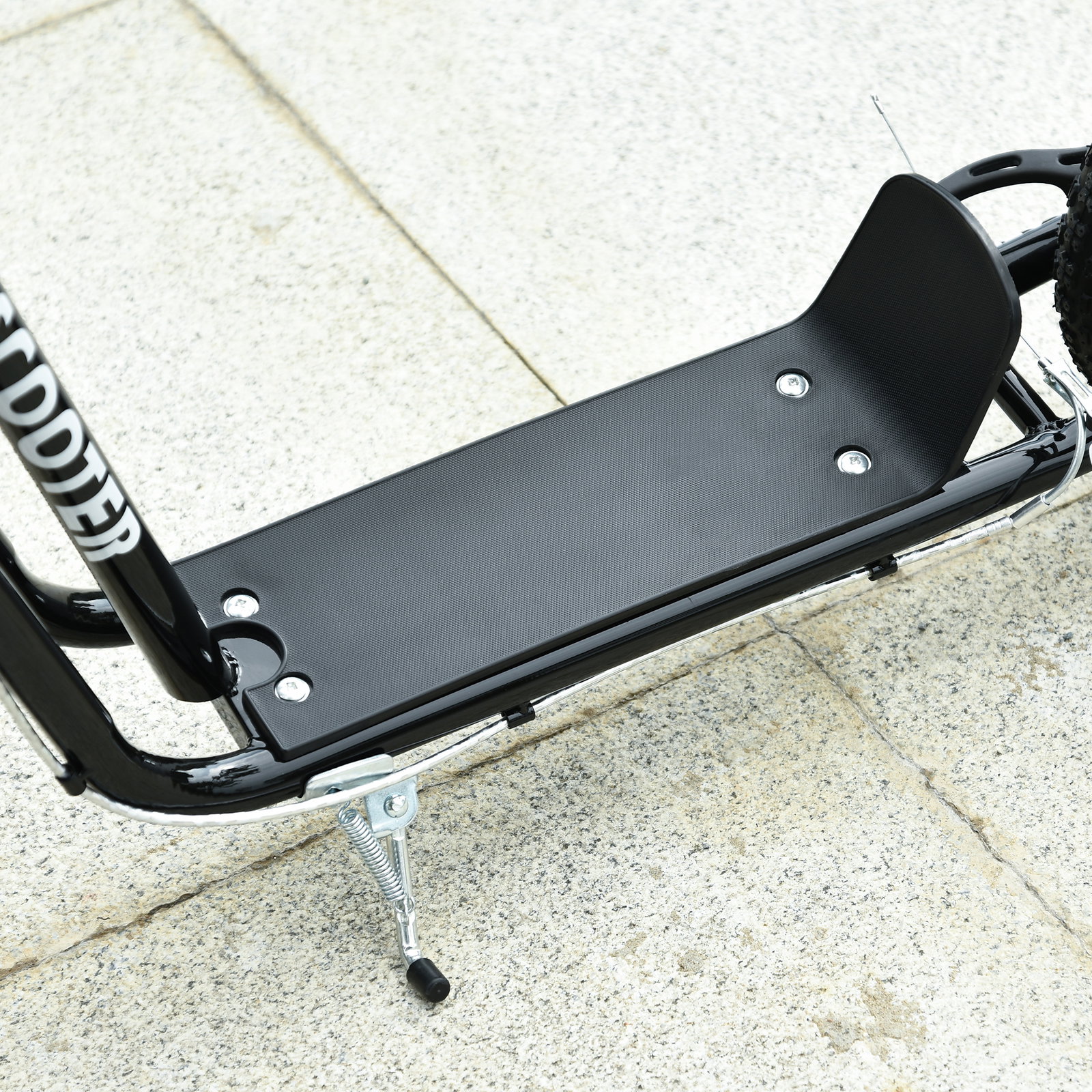 Trotinete para Crianças com Guiador Ajustável em Altura Travão Duplo e Estrutura de Aço 120x58x75-80 cm Preto