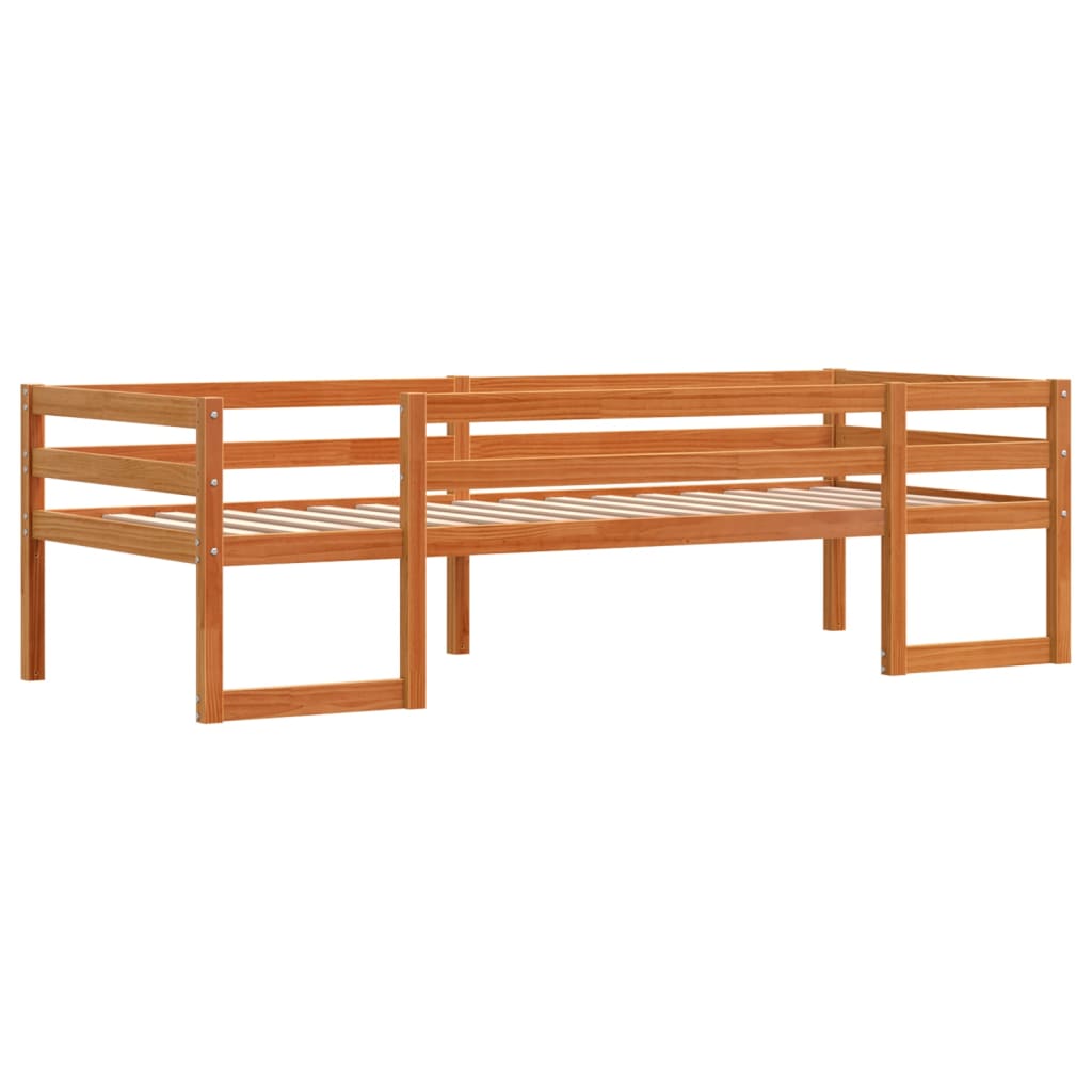 Estrutura de cama infantil 90x190 cm pinho maciço castanho-mel