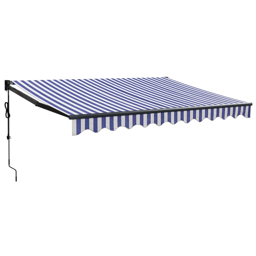 Toldo retrátil automático 3x2,5 m azul e branco