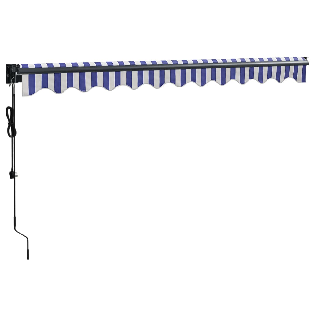 Toldo retrátil automático 3x2,5 m azul e branco