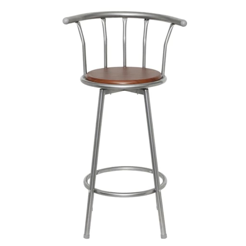 Bancos de bar 2 pcs castanho aço
