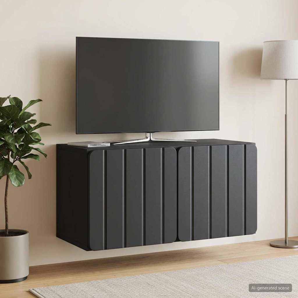 Gabinete de TV de parede 59,5 x 31 x 30 cm preto