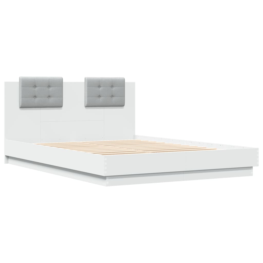 Estrutura cama c/ cabeceira 150x200 cm derivados madeira branco