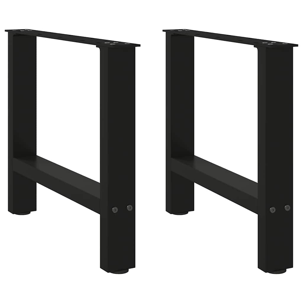 Pés para mesa de centro pretos 2 peças 60x(42-43) cm aço