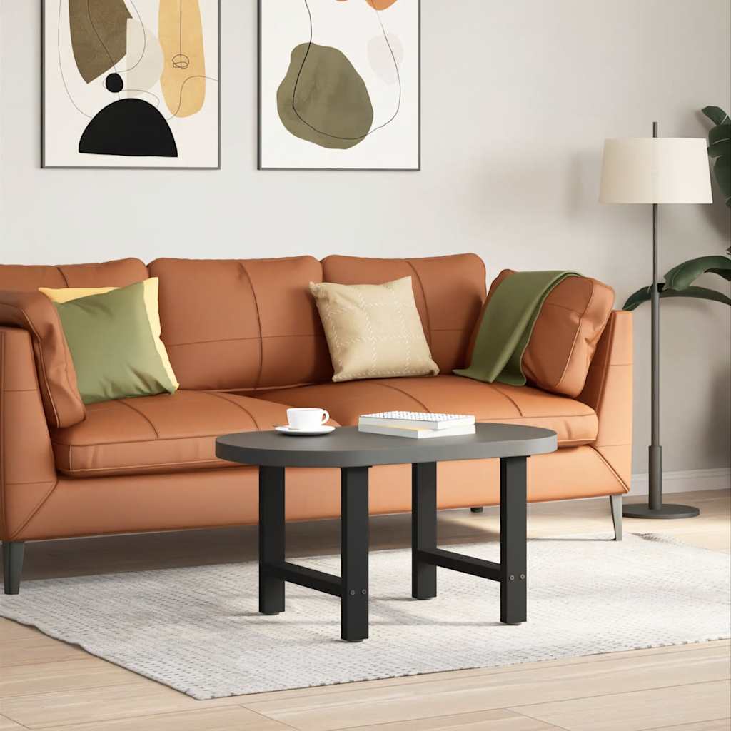 Pés para mesa de centro pretos 2 peças 60x(42-43) cm aço