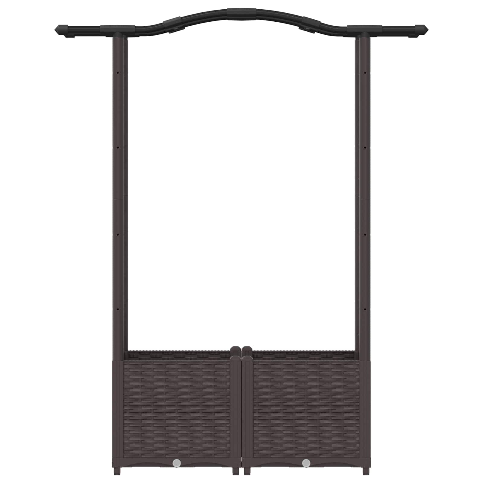 Cama elevada com treliça e telhado castanho 125 x 40 x 138 cm