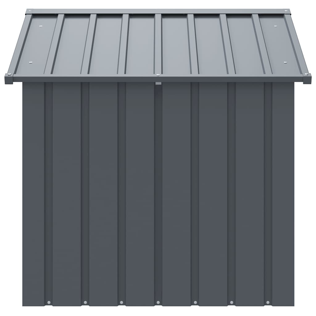 Casota para cães com teto 117x103x102 cm aço galvanizado preto