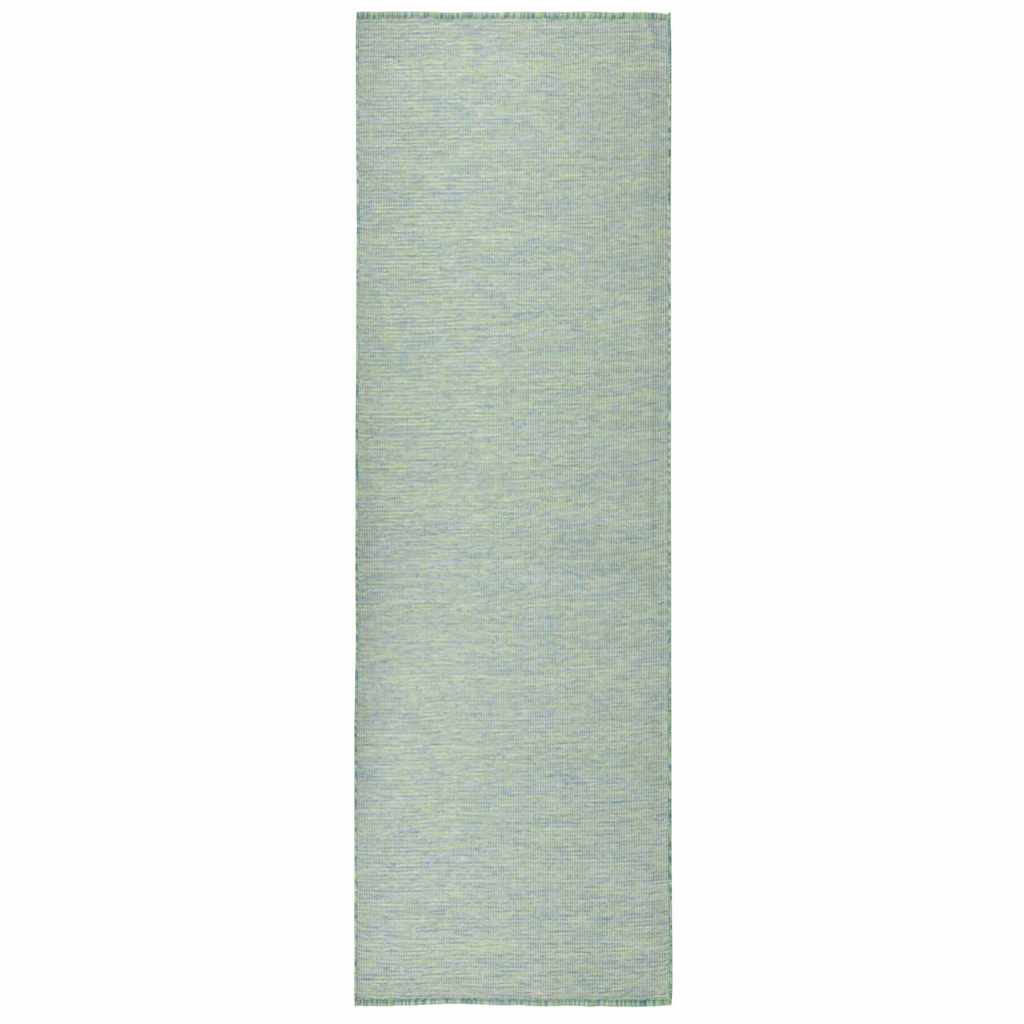 Tapete de tecido plano para exterior 80x250 cm turquesa