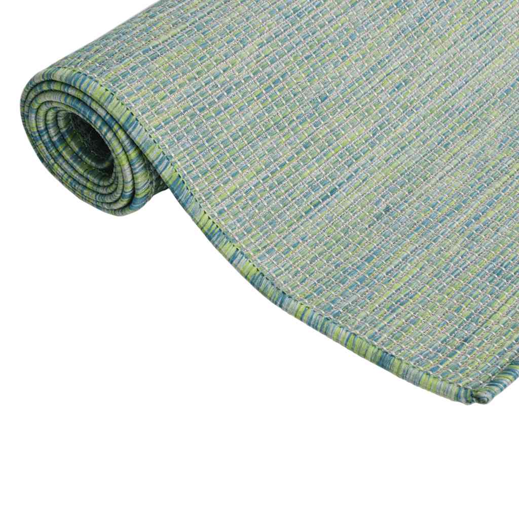 Tapete de tecido plano para exterior 80x250 cm turquesa