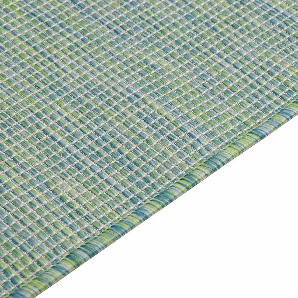 Tapete de tecido plano para exterior 80x250 cm turquesa