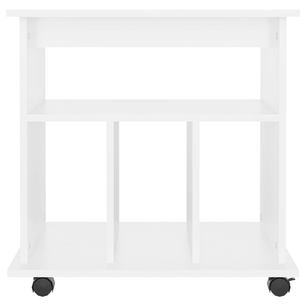 Móvel com rodas 60x45x60 cm derivados de madeira branco