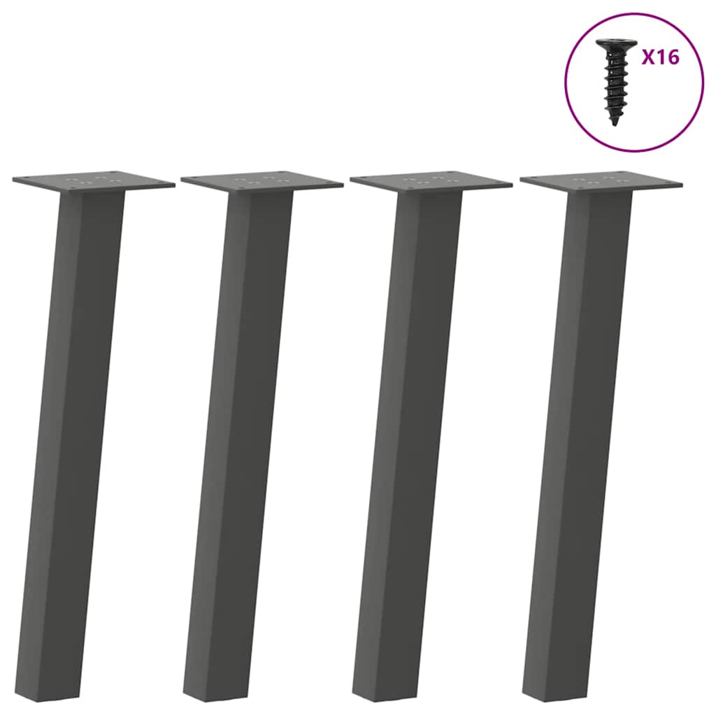 Pés para mesa de centro 4 peças antracite 30 cm aço