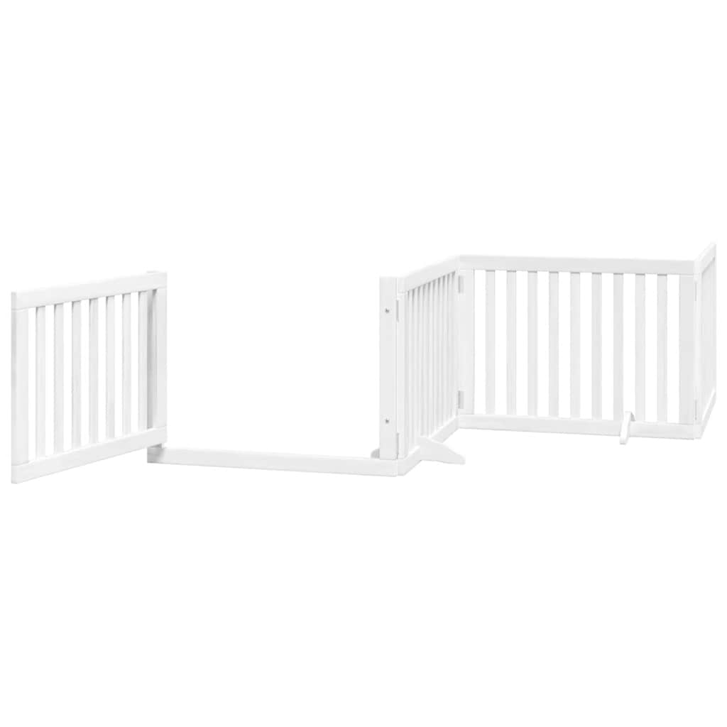 Portão p/ cães com porta dobrável 8 painéis 640 cm álamo branco