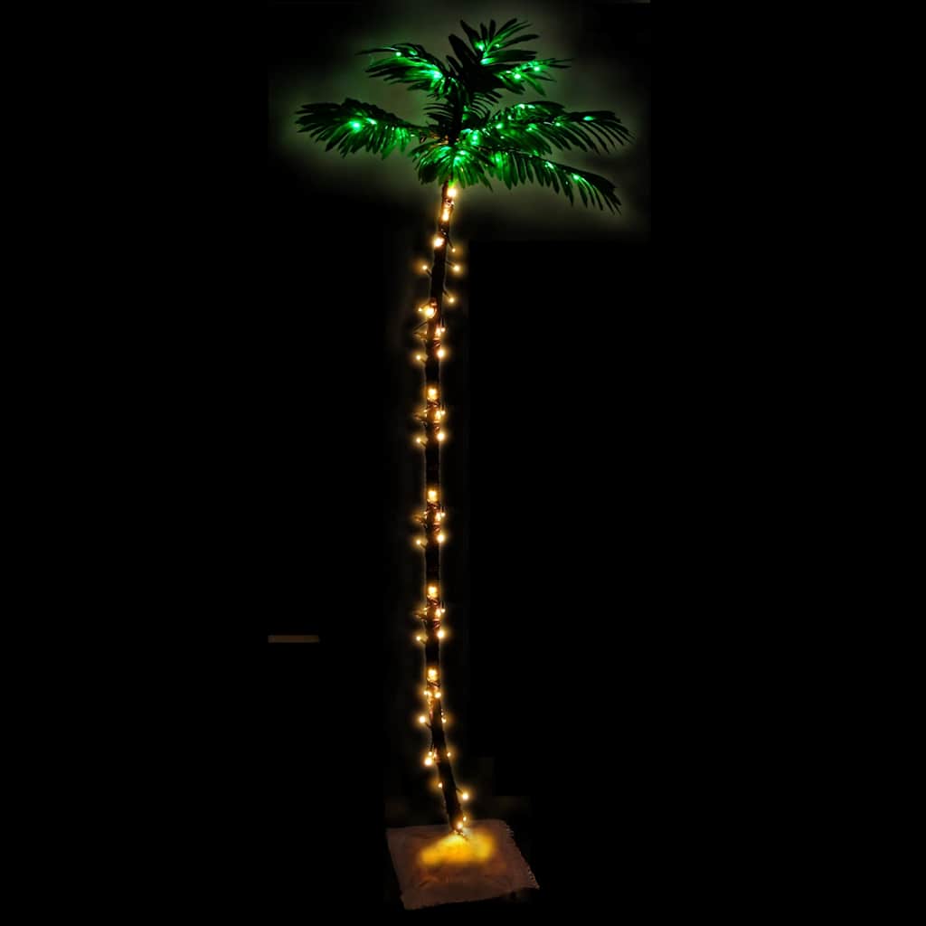 Palmeira c/ 136 luzes LED 220 cm branco quente