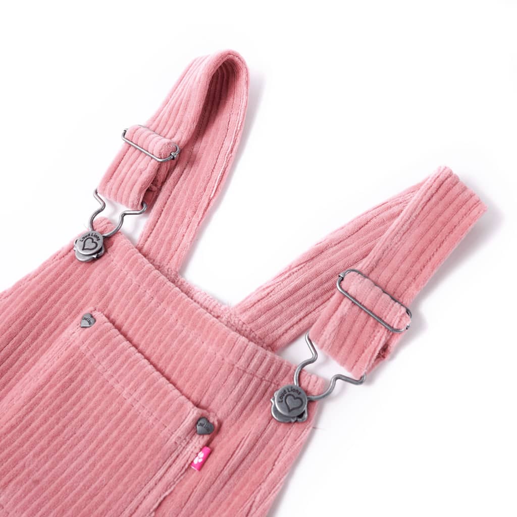 Vestido com peitilho para criança bombazina rosa-claro 116